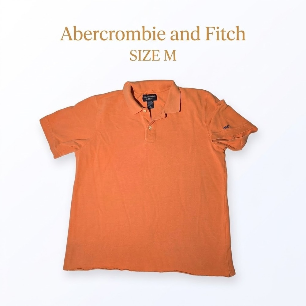 Abercrombie & Fitch 100% Cotton Polo Shirt Mens Size M Orange Y2K Archive